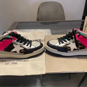 NWT Women Golden Goose "Yeah" Leopard Print Sneakers size 7.5